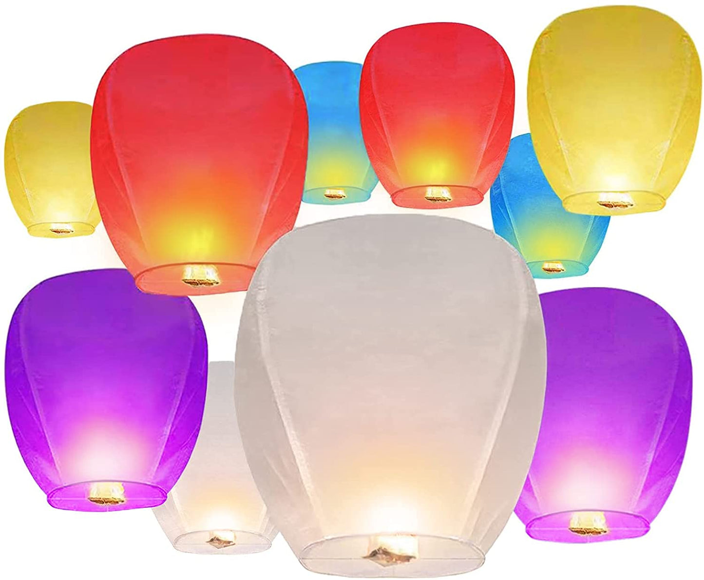 White 15 packs [Large Paper Party Lanterns] Chinese Lanterns to Release in Sky Decoration Lanterns for Family Friends Perfect Moment.