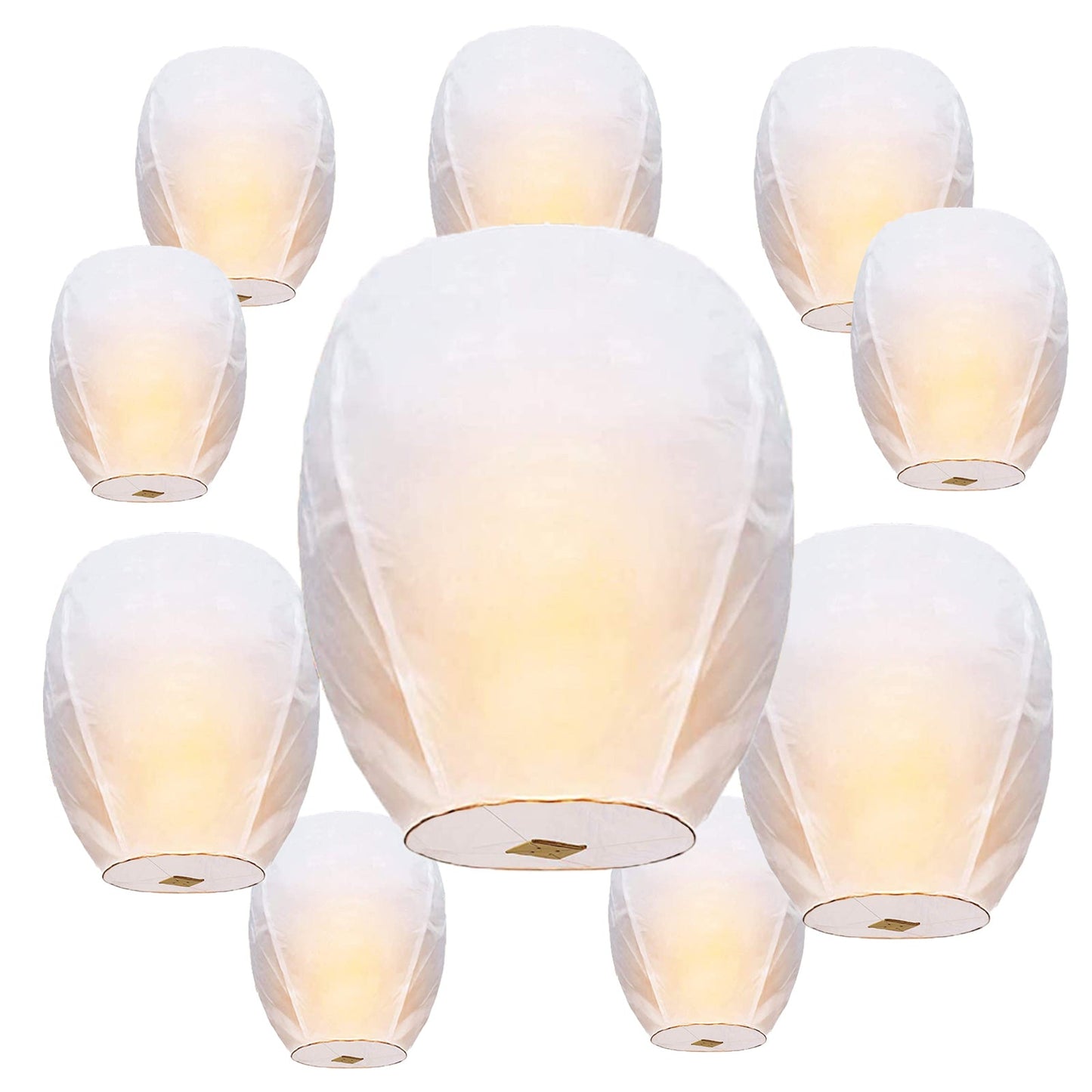 20 Packs Chinese Paper Lanterns to Release in Memorial，for Weddings, Birthdays, Memorials，Parties (White)