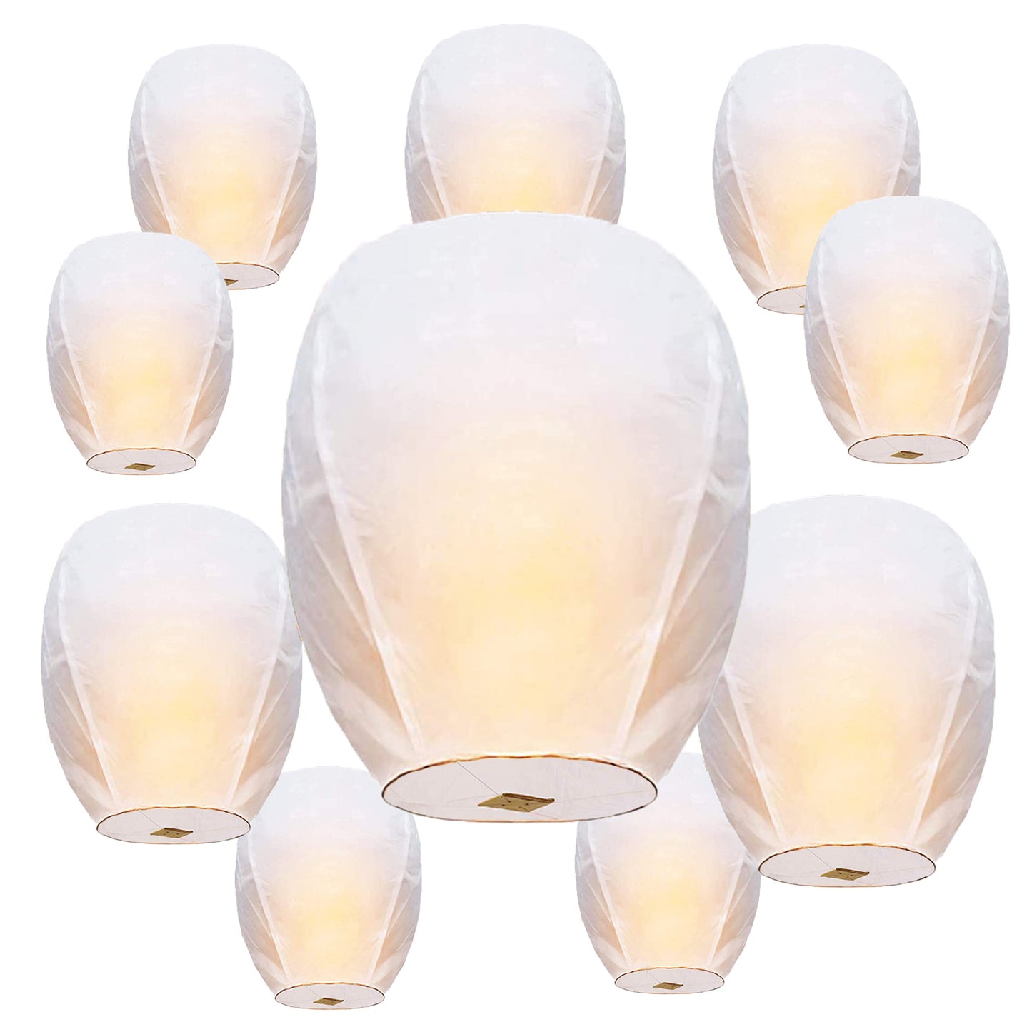 White 15 packs [Large Paper Party Lanterns] Chinese Lanterns to Release in Sky Decoration Lanterns for Family Friends Perfect Moment.