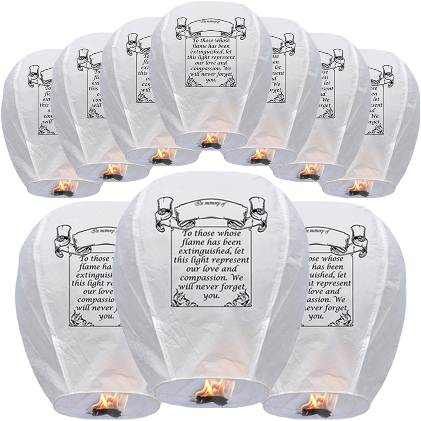 10 Packs sky lanterns Chinese Paper Lanterns to Release in Memorial，for Weddings, Birthdays, Memorials，Parties (White)，Shiping from USA.Delivery within 5 days