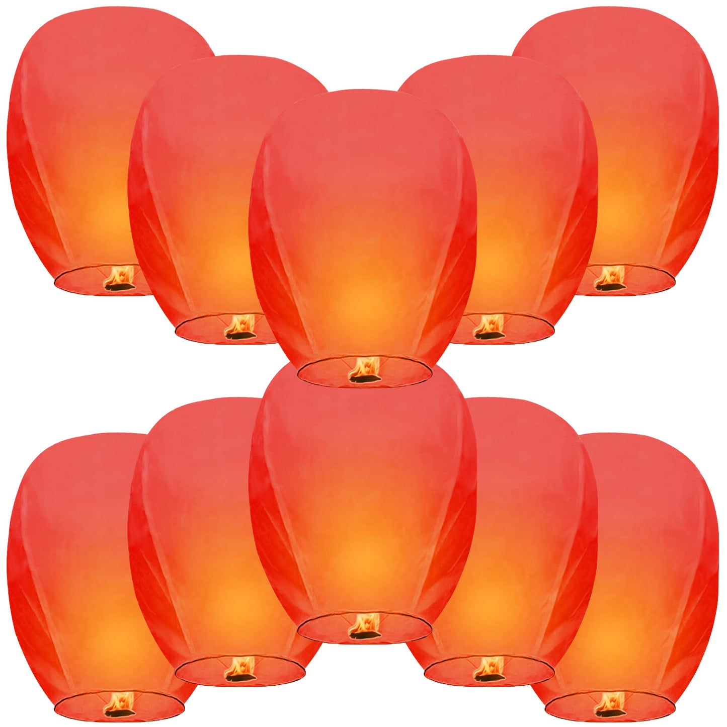 10 Packs sky lanterns Chinese Paper Lanterns to Release in Memorial，for Weddings, Birthdays, Memorials，Parties (White)，Shiping from USA.Delivery within 5 days