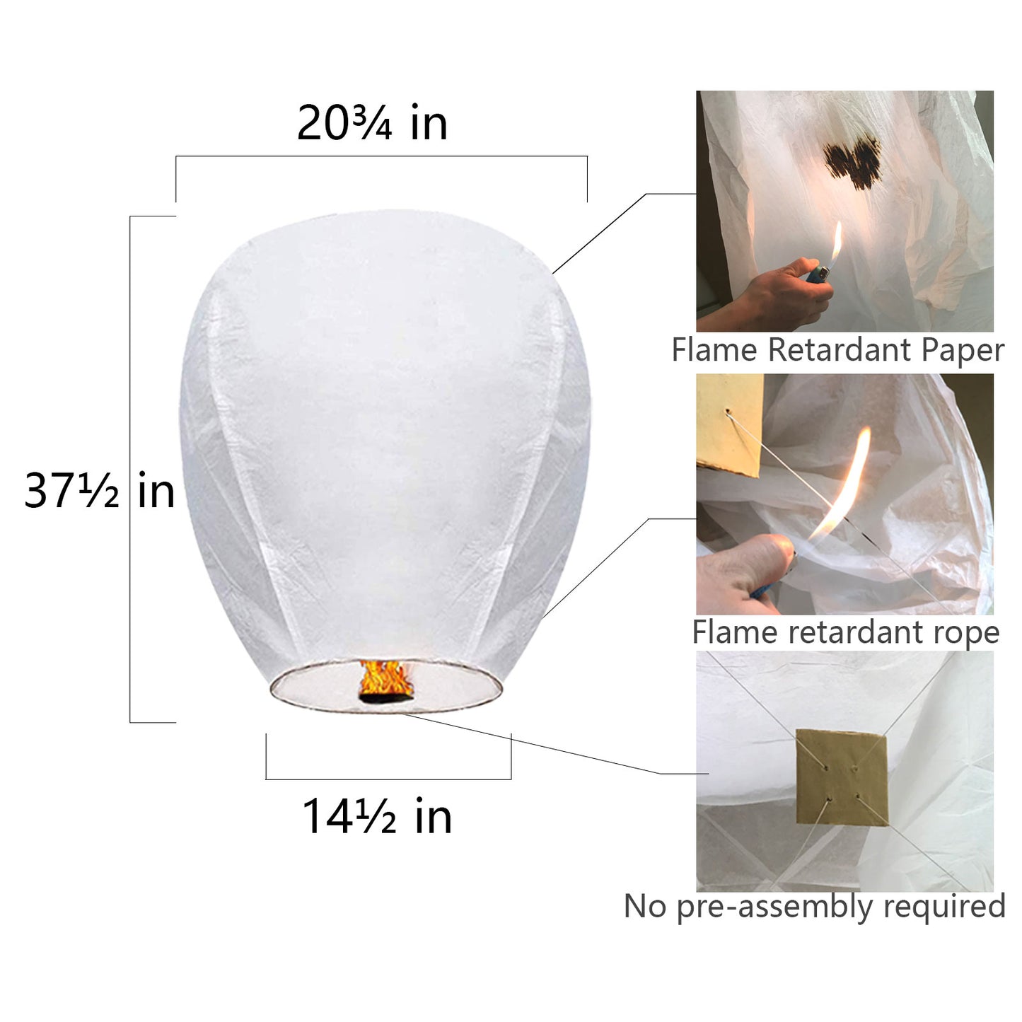 10 Pack Chinese Lanterns to Release in Sky Memorial Paper Lanterns Chinese Lantern Decorations Wishing Lanterns for Funeral Supply, Celebrations of Life(White)