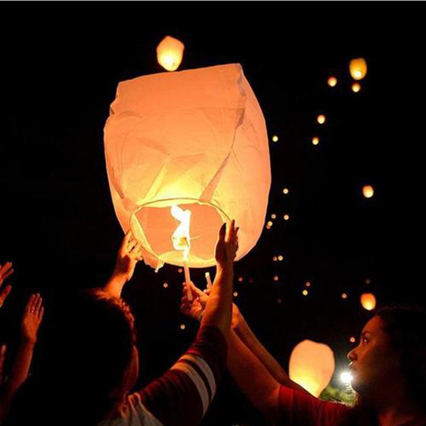 10 Pack Chinese Lanterns to Release in Sky Memorial Paper Lanterns Chinese Lantern Decorations Wishing Lanterns for Funeral Supply, Celebrations of Life(White)